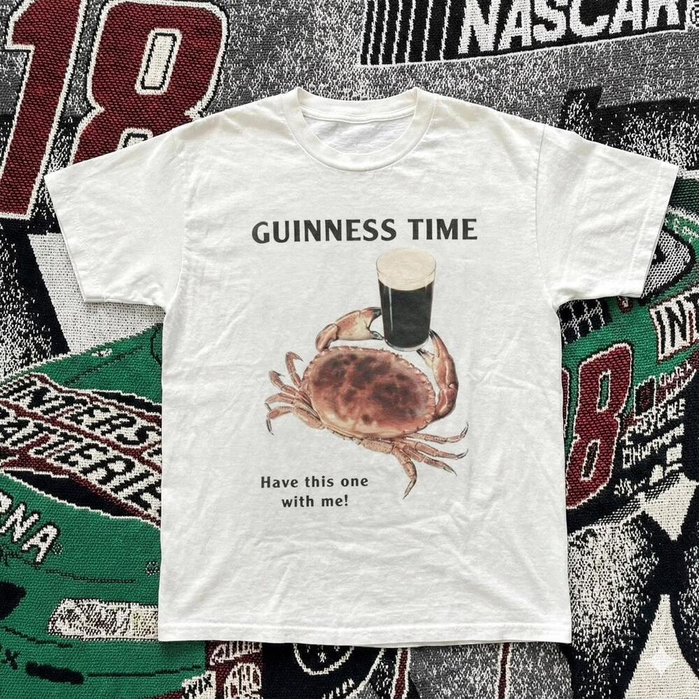 White Guinness Time Crab T-Shirt 1